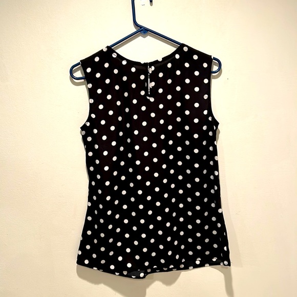 Merona Black and White Polka Dot Sleeveless Blouse - Picture 2 of 5